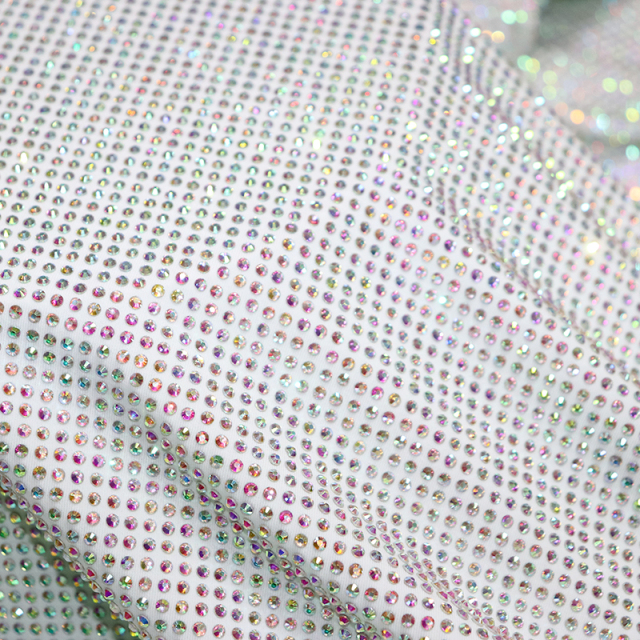 SS10 220g White AB Rhinestone Fabric Factory