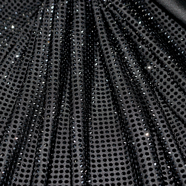 SS10 Black Rhinestone Fabric Custom