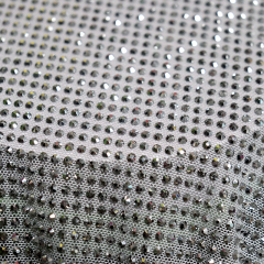 SS10 Grey Rhinestone Tulle Mesh Fabric Factory