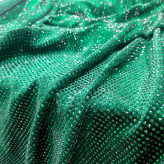 SS10 Dark Green Crystal Velvet Fabric Factory