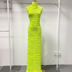 SS10 Zebra Pattern Crystal Velvet Fabric Manufacturer