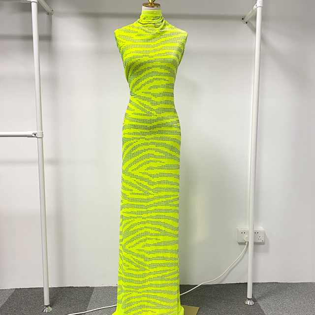 SS10 Zebra Pattern Crystal Velvet Fabric Manufacturer