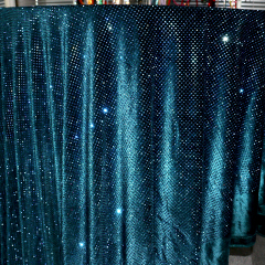 SS10 Black AB Rhinestone Velvet Fabric Factory