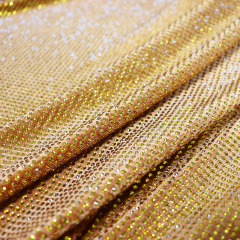 SS8 Golden Rhinestone Velvet Fabric Supplier
