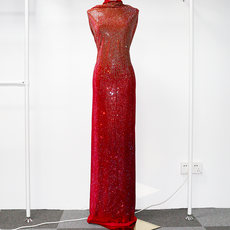 SS10 Gradient Color Crystal Velvet Fabric Exporter