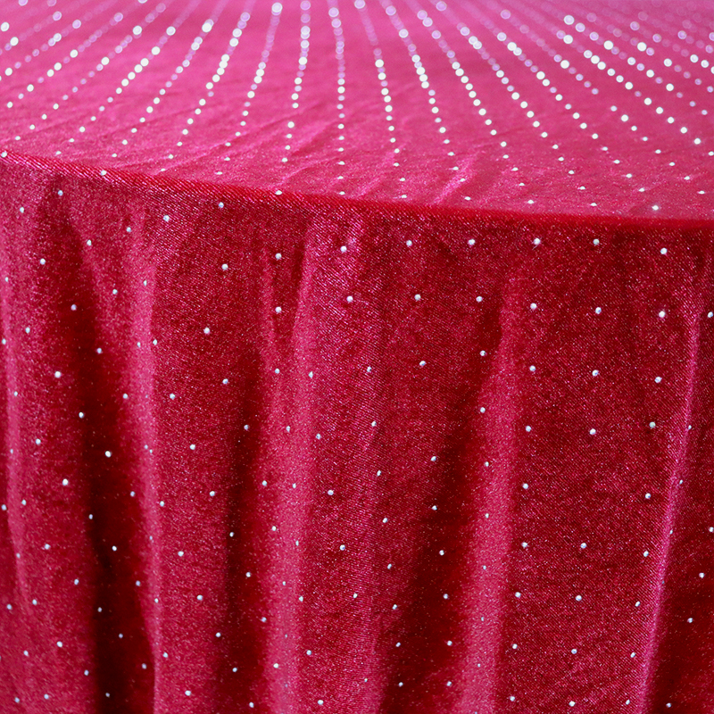 SS6 Wine Red Rhinestone Velvet Fabric Wholesale
