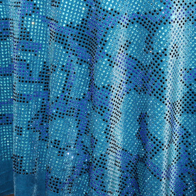 SS10 Leopard Pattern Rhinestone Velvet Fabric Custom