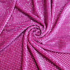 SS10 Rose Red Crystal Velvet Fabric Wholesale
