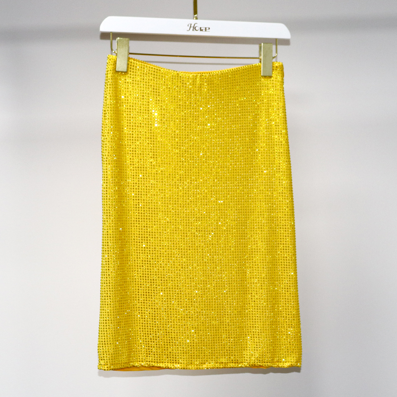 Solid Color Rhinestone Short Skirt Custom
