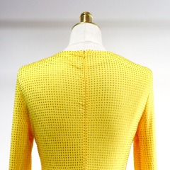 Solid Color Long Sleeve Crystal Mini Dress Supplier