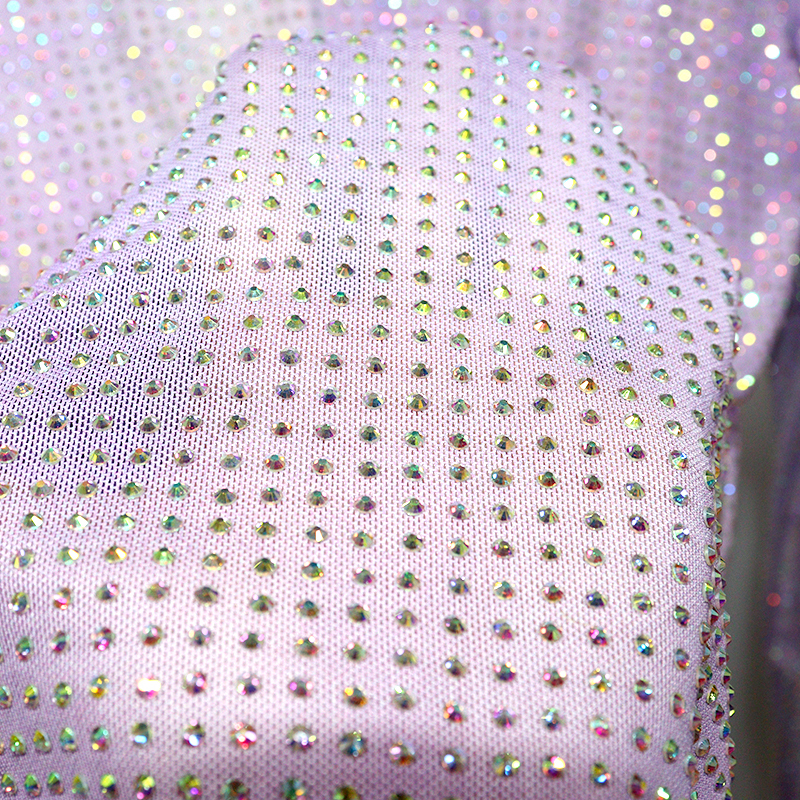 Gradient Color Long Sleeve Crystal Mesh Shirt Factory