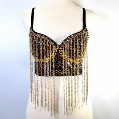 Rhinestone Rivet Tassel Decor Bustier Manufacturer