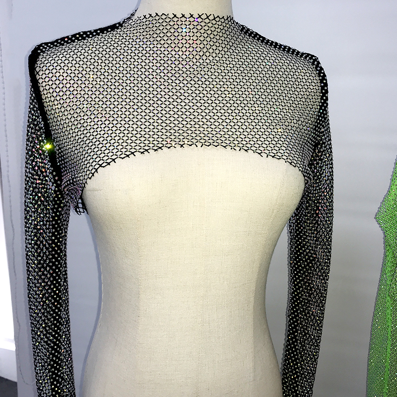 Pure Color Crystal Mesh Crop Top Wholesale