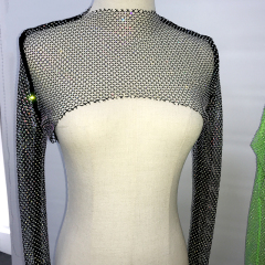 Pure Color Crystal Mesh Crop Top Wholesale