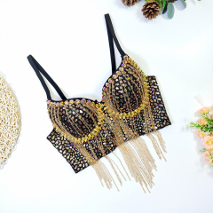 Rhinestone Rivet Tassel Decor Bustier Manufacturer