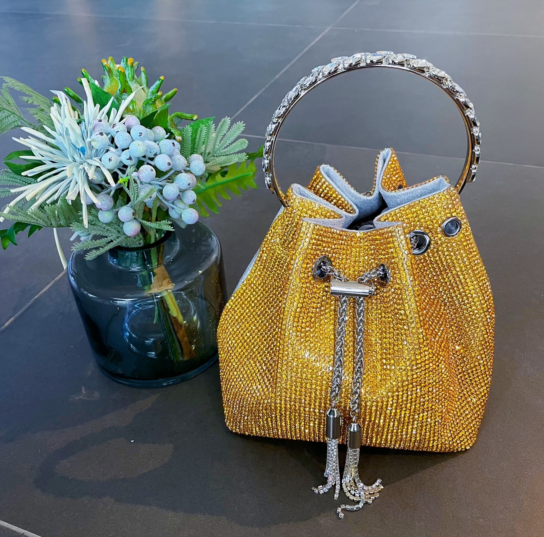 Rhinestone Bucket Clutch Bag Manufacturer