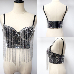 Rhinestone Rivet Tassel Decor Bustier Manufacturer