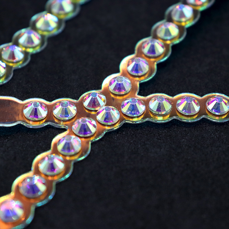 Rhinestone Laser Transparent Strap Shoes Upper Accessories Factory