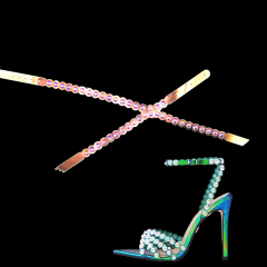 Rhinestone Laser Transparent Strap Shoes Upper Accessories Factory
