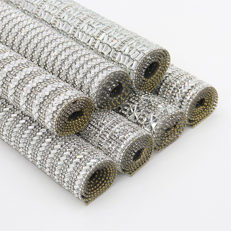 Silver Ribbon Hotfix Rhinestone Sheet Wholesale