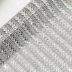 Silver Ribbon Hotfix Rhinestone Sheet Wholesale
