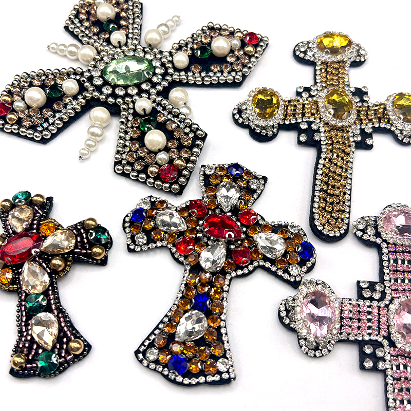 Cross Shape Pearl Crystal Patch Wholesale