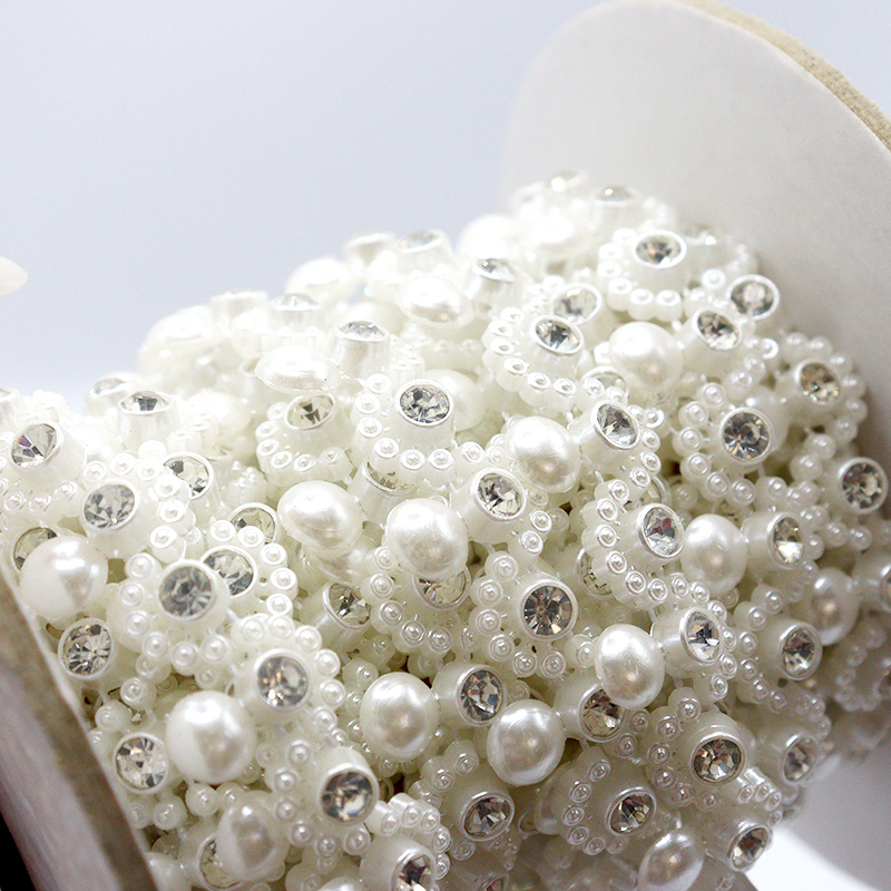 Wavy Shaped Pearl Rhinestone Trimming Supplier
