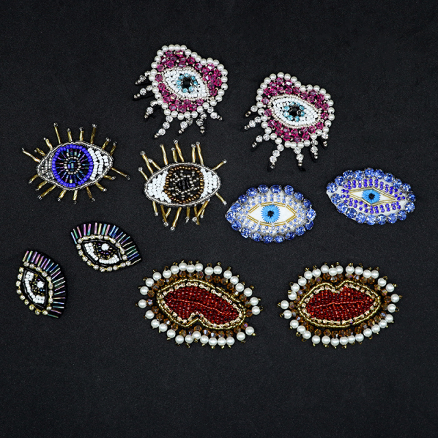 Multi Style Evil Eye Beaded Crystal Applique Patches Manufacturer