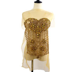 Rhinestone Beaded Bodice Applique Wholesale