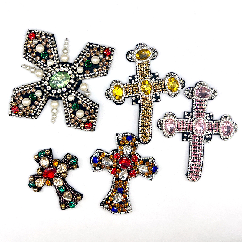 Cross Shape Pearl Crystal Patch Wholesale