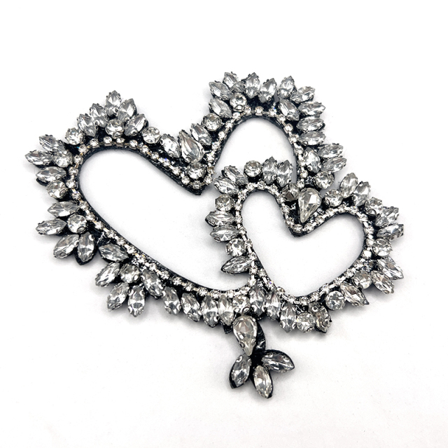 Heart Shape Rhinestone Patch Factory