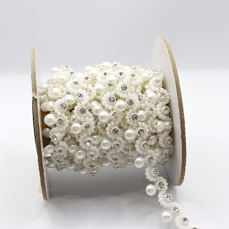 Wavy Shaped Pearl Rhinestone Trimming Supplier
