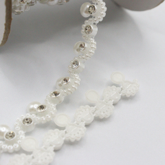 Wavy Shaped Pearl Rhinestone Trimming Supplier