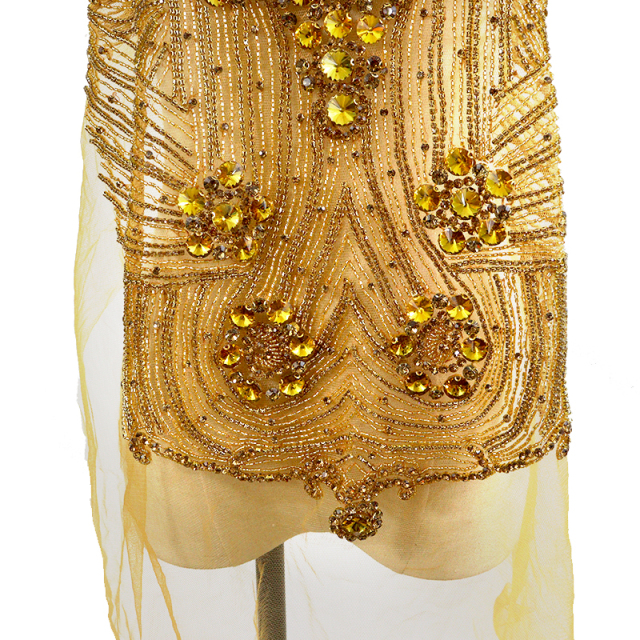 Rhinestone Beaded Bodice Applique Wholesale