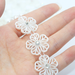 Flower Shape Hollow Out Crystal Trim Wholesale