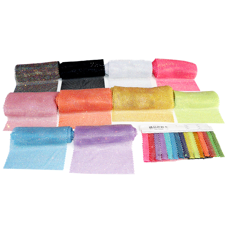 53*54 Rows Multi Color Plastic Rhinestone Mesh Supplier