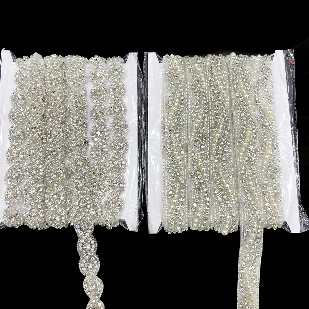 Pearl Beaded Crystal Applique Trim Factory