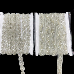 Pearl Beaded Crystal Applique Trim Factory