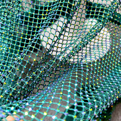 SS10 Green Golden Crystal Mesh Fabric Manufacturer
