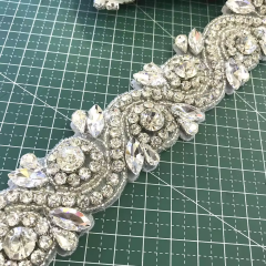 Beaded Rhinestone Applique Trimming Supplier