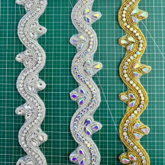 Pearl Bead Rhinestone Applique Trimming Wholesale