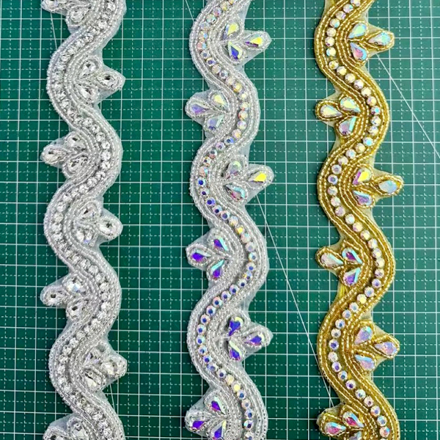 Pearl Bead Rhinestone Applique Trimming Wholesale