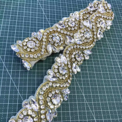 Beaded Rhinestone Applique Trimming Supplier