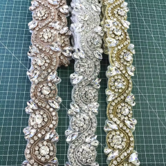 Beaded Rhinestone Applique Trimming Supplier