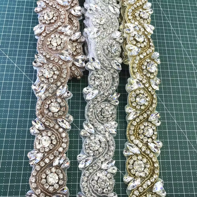 Beaded Rhinestone Applique Trimming Supplier