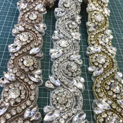 Beaded Rhinestone Applique Trimming Supplier