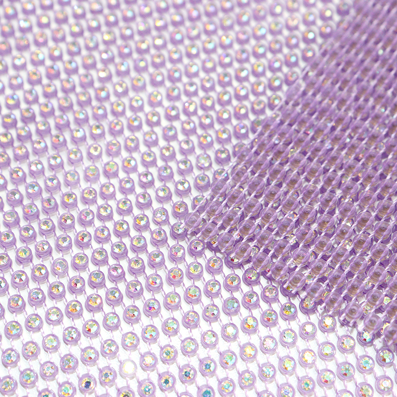 53*54 Rows Multi Color Plastic Rhinestone Mesh Supplier