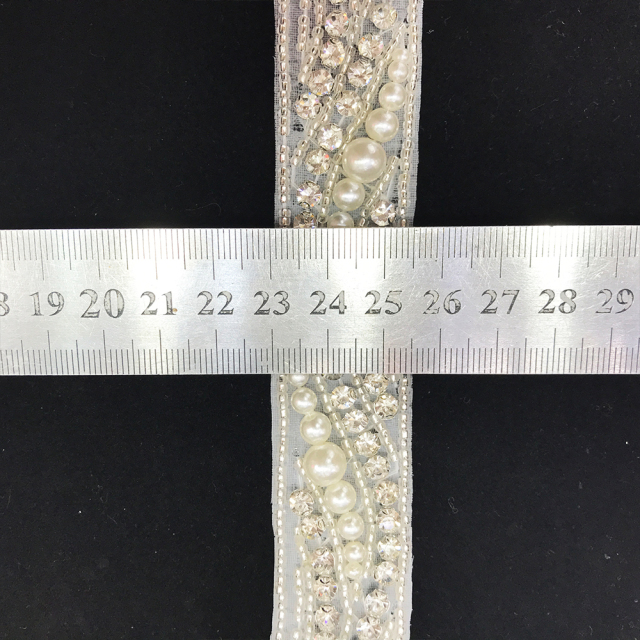Pearl Beaded Crystal Applique Trim Factory