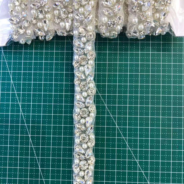 Pearl Bead Rhinestone Applique Trimming Wholesale