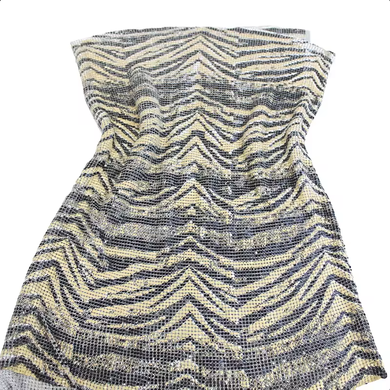 Multi Pattern Metallic Sequin Mesh Fabric Factory
